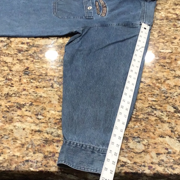 Vintage Harley Davidson denim chambray long sleeve shirt. - Picture 12 of 13